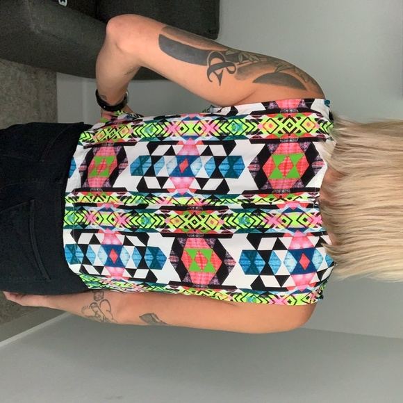 Neon Patterned Crop Top - Picture 3 of 3